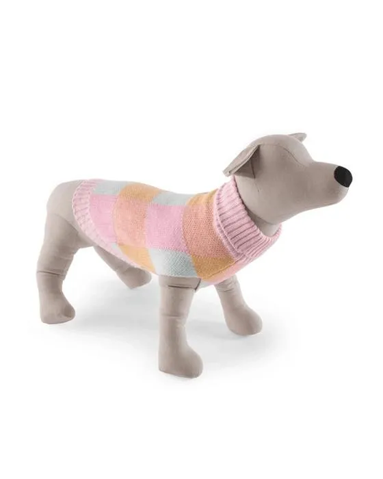 Sautoir rose en maille pour animaux de compagnie - moyen