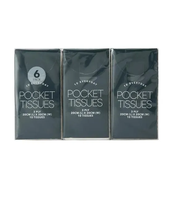 6 Packs de tissus de poche tous les jours
