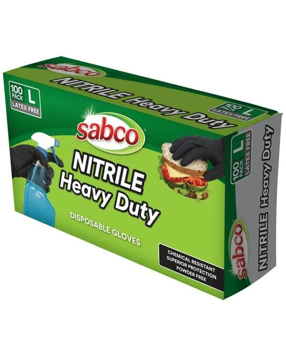 Gants de nitrile de grande taille de Sabco