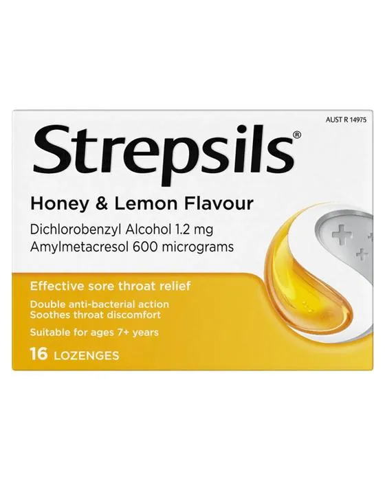 16 Pack Strepsils Mal Gorge Relief Honey & Citron Lozenges
