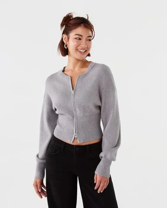 Cardigan à mailles avant zippées