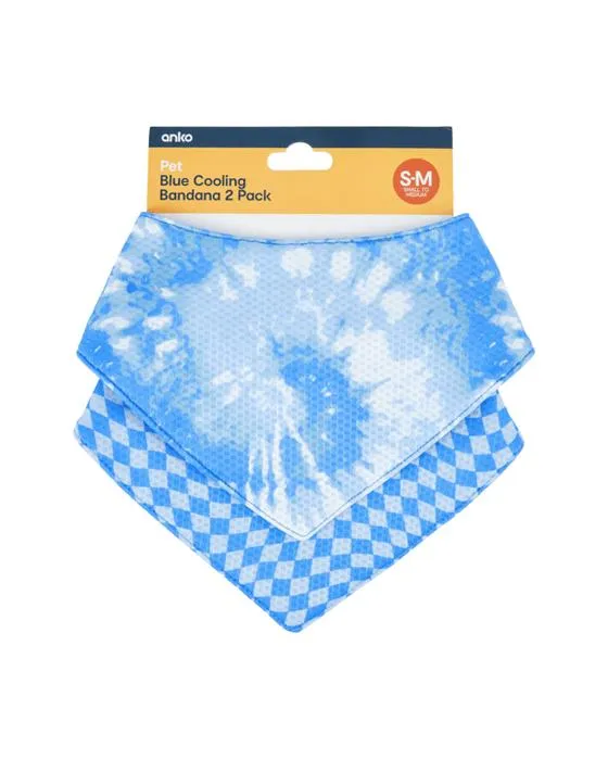Bandana de refroidissement pour animaux de compagnie - Petit à moyen, Bleu