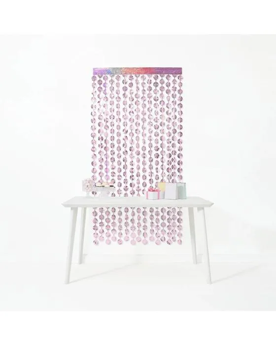 Rideaux de feuille de disco rose