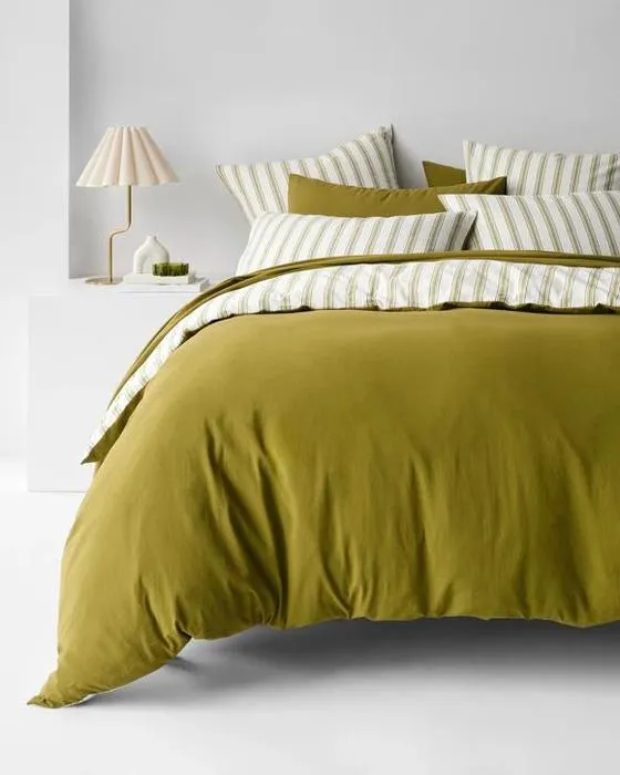 Ensemble de couverture de matelas en coton de coton d'Arlo - Super King Bed - Vert