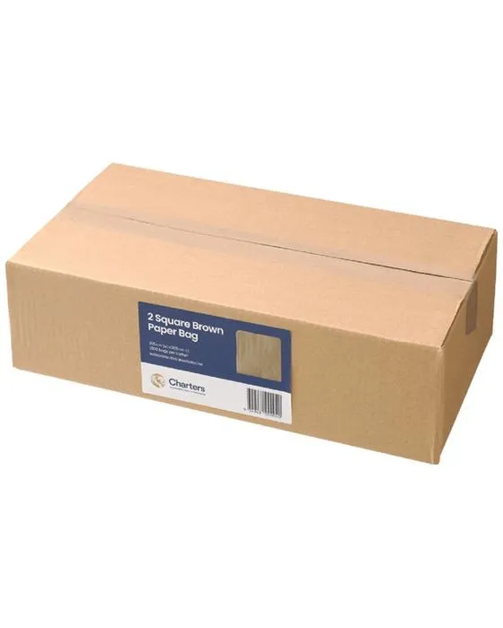 2 sacs de papier carré 200x200mm brun 1000 Pack