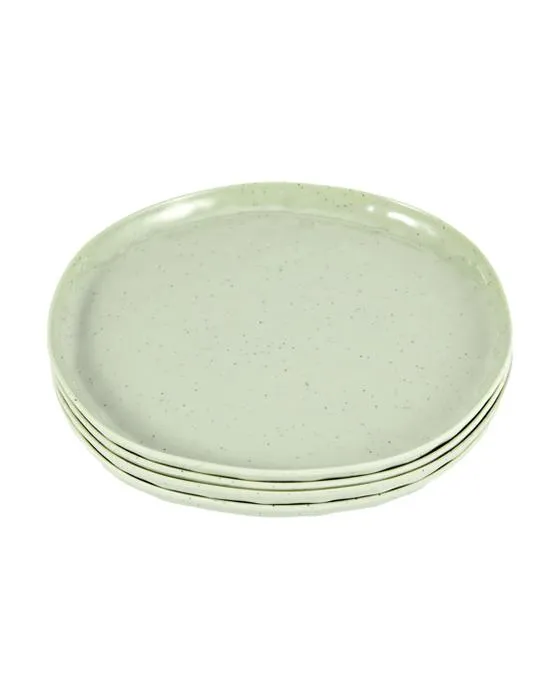 4 Pack Green Glazed Look Plaques de dîner