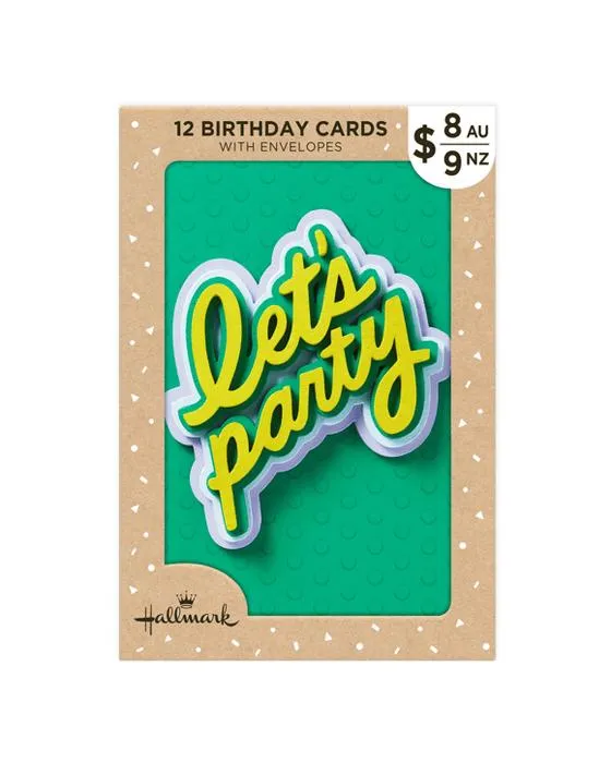 12 Cartes d'anniversaire Pack Hallmark - Lettering