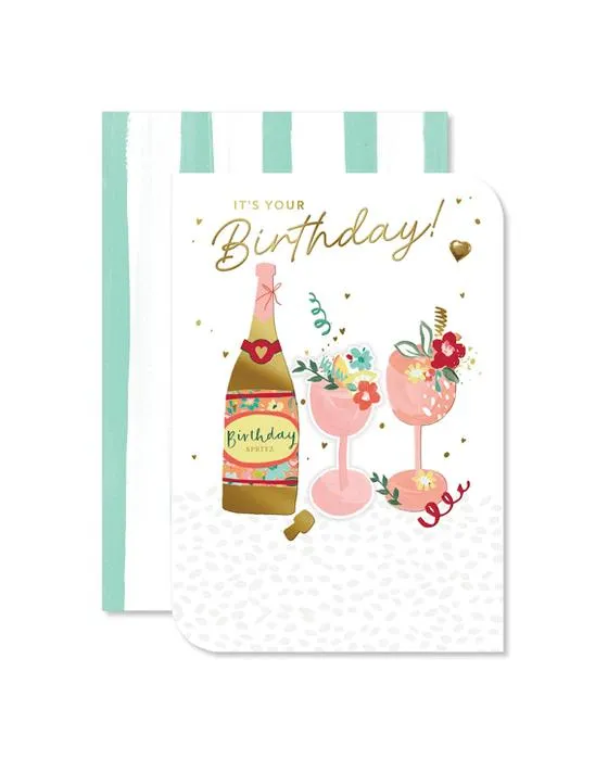 Carte d'anniversaire de Hallmark - Champagne