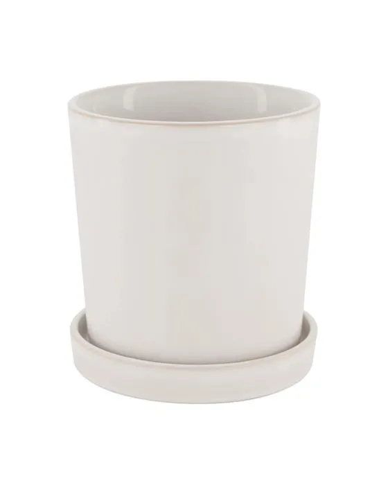 Pot avec Saucer - Blanc