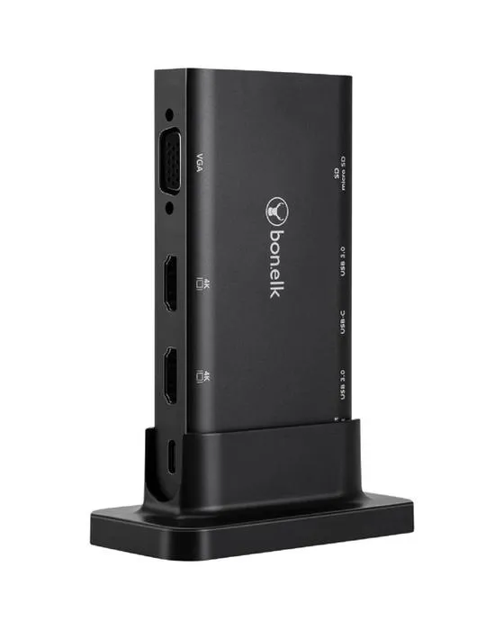 Série de bureau osseux 9-en-1 USB-C Hub noir