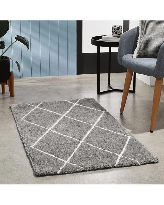 Trellis Rug - Gris, Petit - 140cm x 70cm