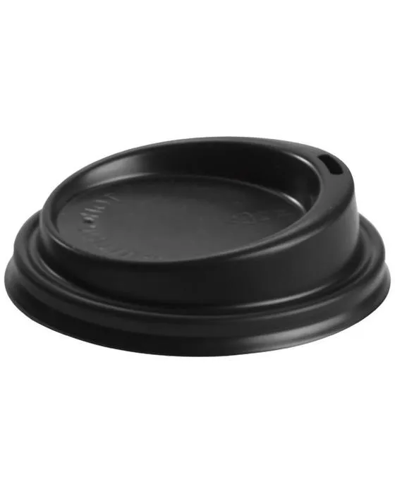BioPak PLA petite tasse de café Lid 80mm Black 1000 Pack