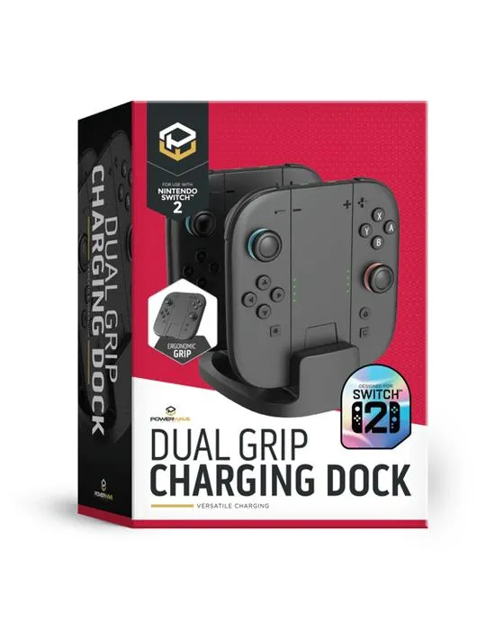 Support de recharge double compact d'onde électrique - Nintendo Switch 2 - Noir