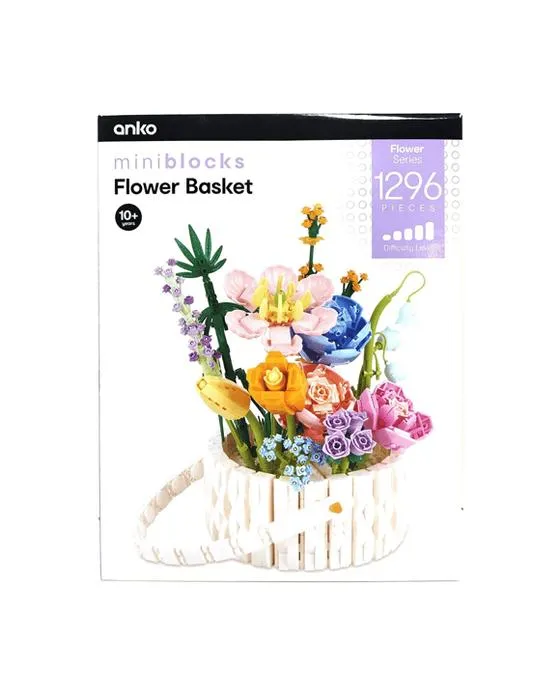 Série de fleurs Mini blocs de 1296 pièces: Panier de fleurs