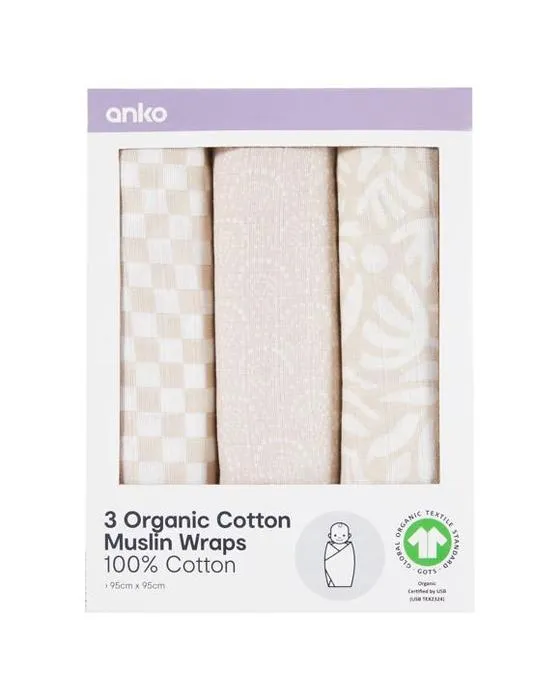 3 Packs en coton biologique en coton enduit de mousse - Boho
