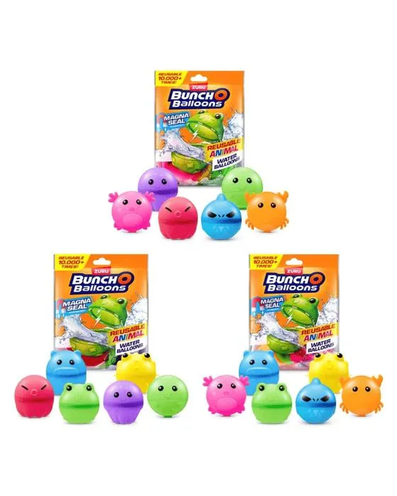 6 pièces Zuru X-SHOT Bunch O Ballons animaux réutilisables Ballons d'eau - Assortiment
