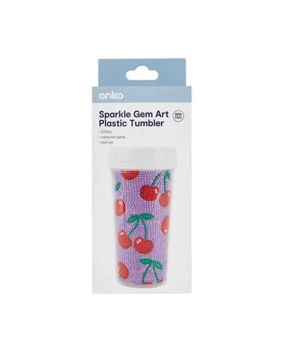 Tumbler en plastique d'art de la pierre - Cerise