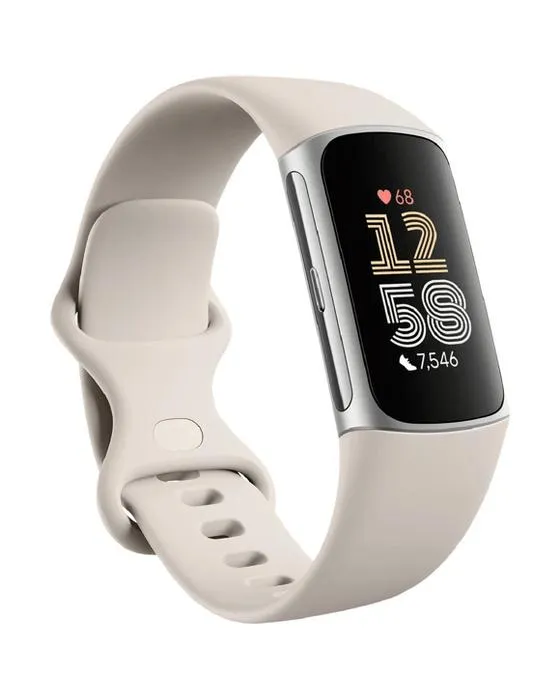 Charge Fitbit 6 Tracker de fitness avancé Porcelaine / argent