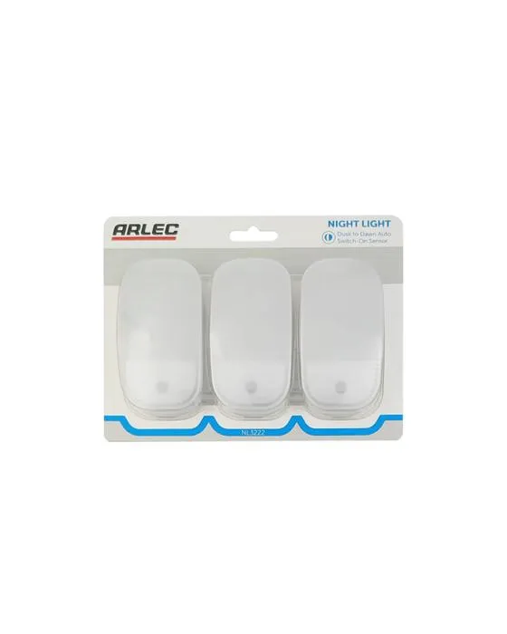 3 Pack Mini Plug Arlec Lumière de nuit avec capteur de lumière de jour