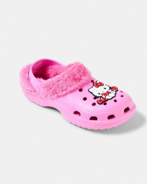 Senior Hello Kitty Licence Faux Fur Clogs