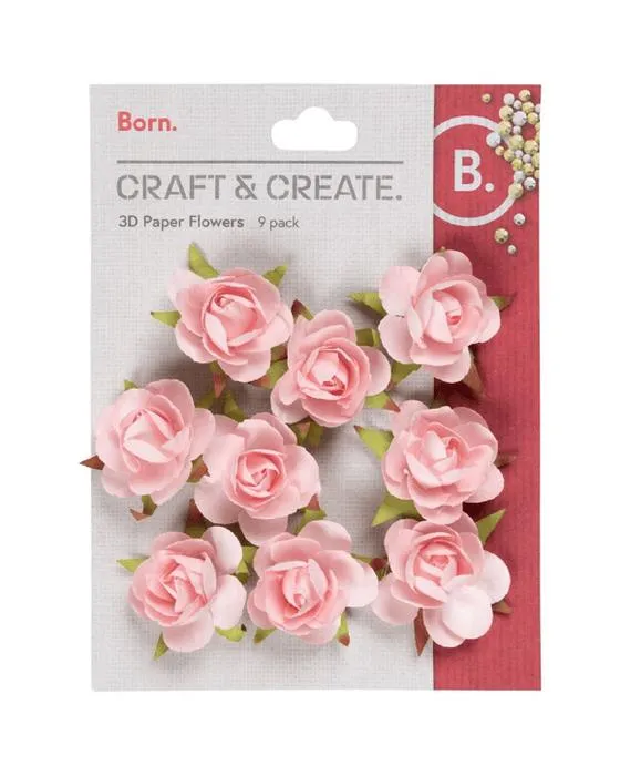 Naissance 3D papier fleurs Pastel Rose
