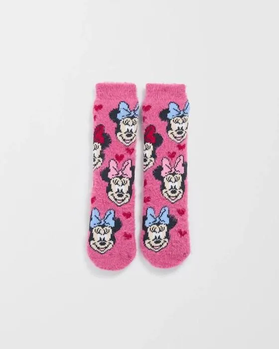 Chaussettes maison en peluche Disney Minnie Mouse Sherpa