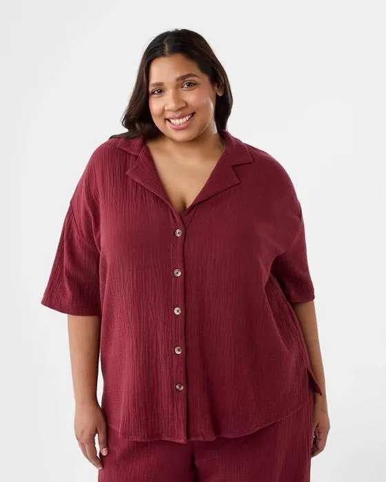 Chemise à manches courtes à manches courtes à double tenue
