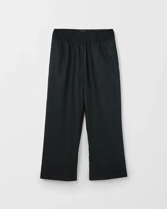 Pantalons à jambes larges en lin européen de maternité cible