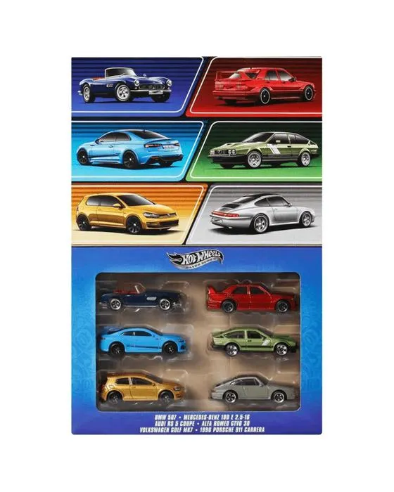 6 Pack Hot Wheels Silver série Euro Style Car Set