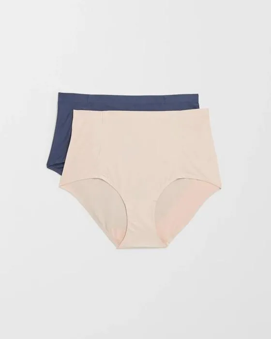 Cible femme lisse bouge 2 Pack Bonded Pas de Show High Waist plein slip