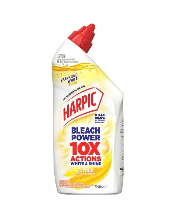 Blanc Harpic et brillant ultime agrumes de puissance de bleach 450ml
