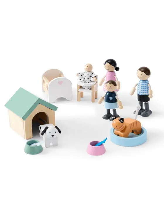 Ensemble de 14 pièces en bois de famille