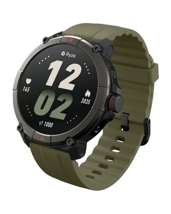 Ryze Trek GPS Smart Watch Vert et noir