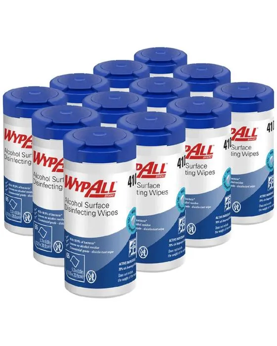 WyPall Alcool surface désinfection des Wipes 12 x 65 feuilles