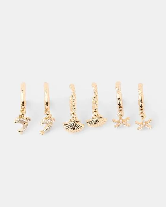 Boucles d'oreilles 3 Pack Ocean Hoop - Tone or