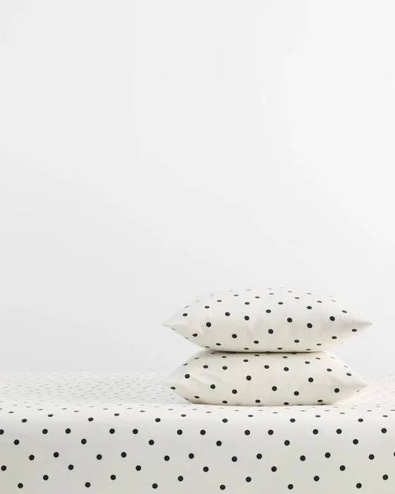 Cible Arlo Polka Dot coton à lame en coton - King Bed - Noir