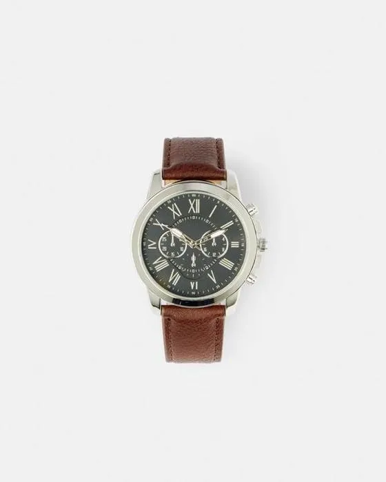 Montre Chrono Classique - Brun