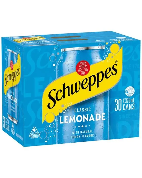 Schweppes Lemonade Canettes 375mL 30 Pack