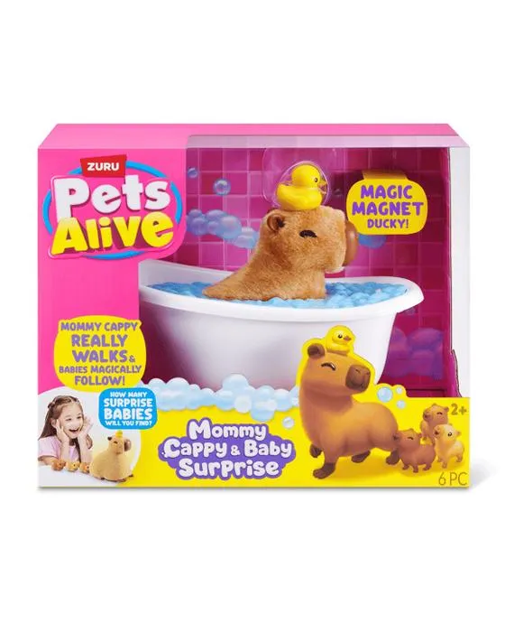 Animaux de compagnie en vie Mommy Capybara et bébé surprise par ZURU - Assortiment