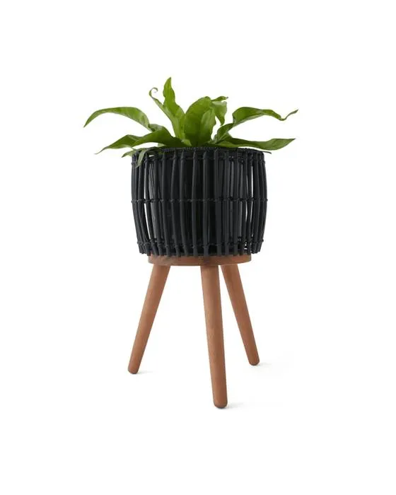 Porte-pots en noir tissé