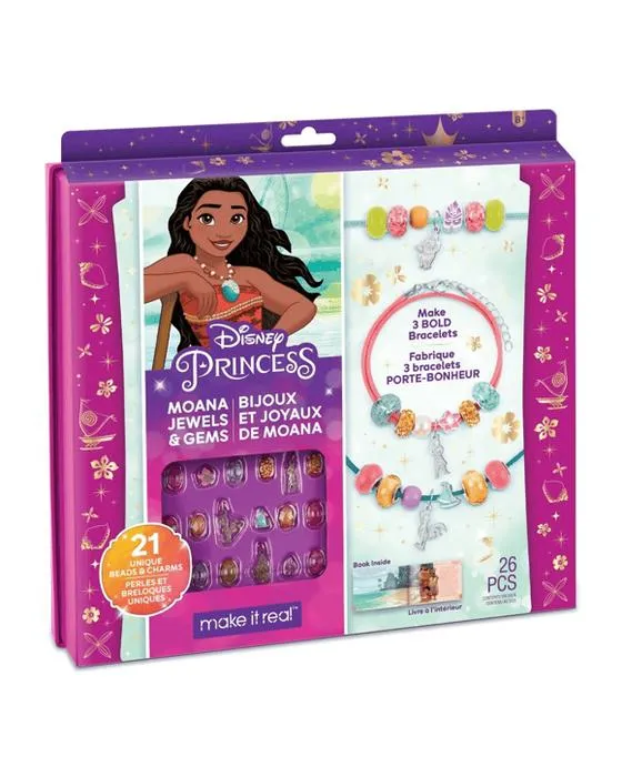 26 pièces font de lui un véritable Disney Princesse Moana bijoux et Gems bracelet ensemble