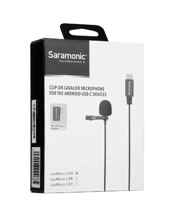 Lav Saramonique Microphone USB-C noir avec pince U3A