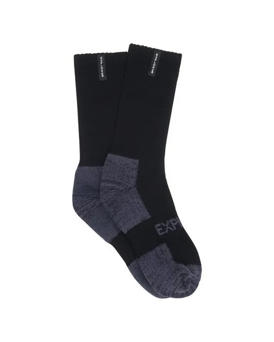 Chaussettes de travail difficiles d'Explorateur 2 Pack - Noir