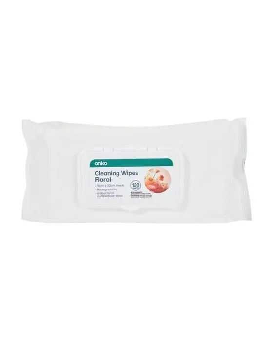 120 Wipes de nettoyage en paquet - Floral