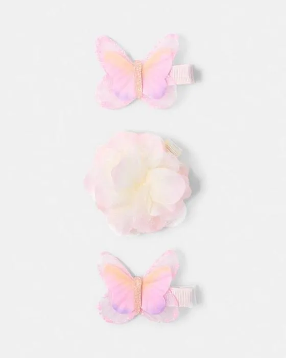 3 Packs de fleurs et de poils papillons