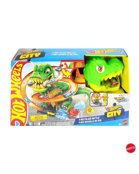 Hot Wheels City T-Rex Blaze Battle Playset