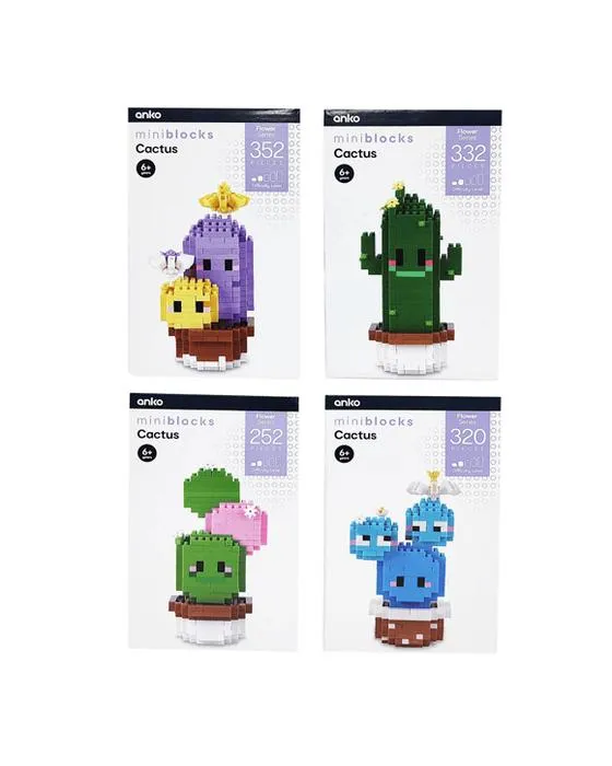 Mini blocs série de fleurs: Cactus - Assortiment