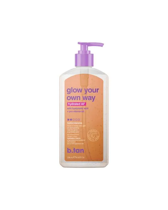 b.tan Glow Your Own Way Hydraté AF Gel de Tan 236ml - Acide hyaluronique et vitamine pro B5