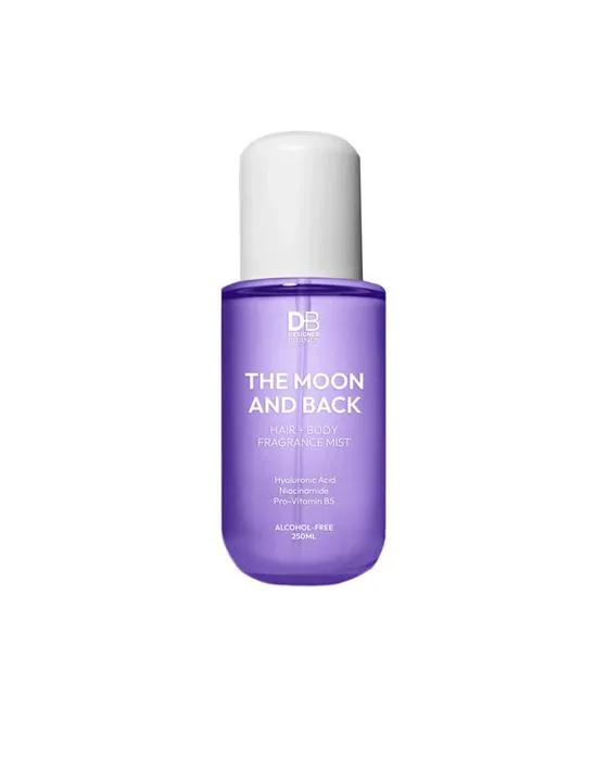 Marques Designer Les cheveux de lune et de dos + Mist de parfum corporel 250ml - Acide hyaluronique, Niacinamide et Pro-Vitamine B5