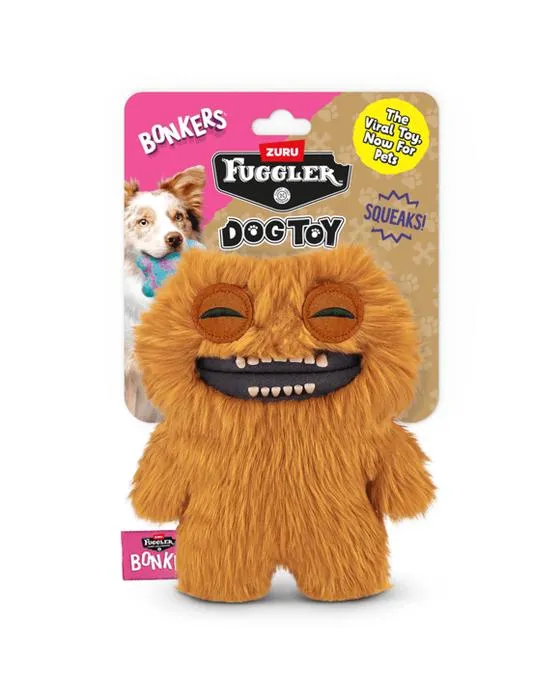 20cm BONKERS ZURU Fuggler Comte Underoo Mcgoo Squeaky et peluche chien jouet